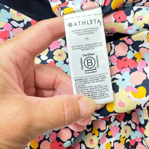 NWT Athleta Ace Printed Tennis Skort 13.5" in Volley Floral Lunaria - Picture 11 of 12